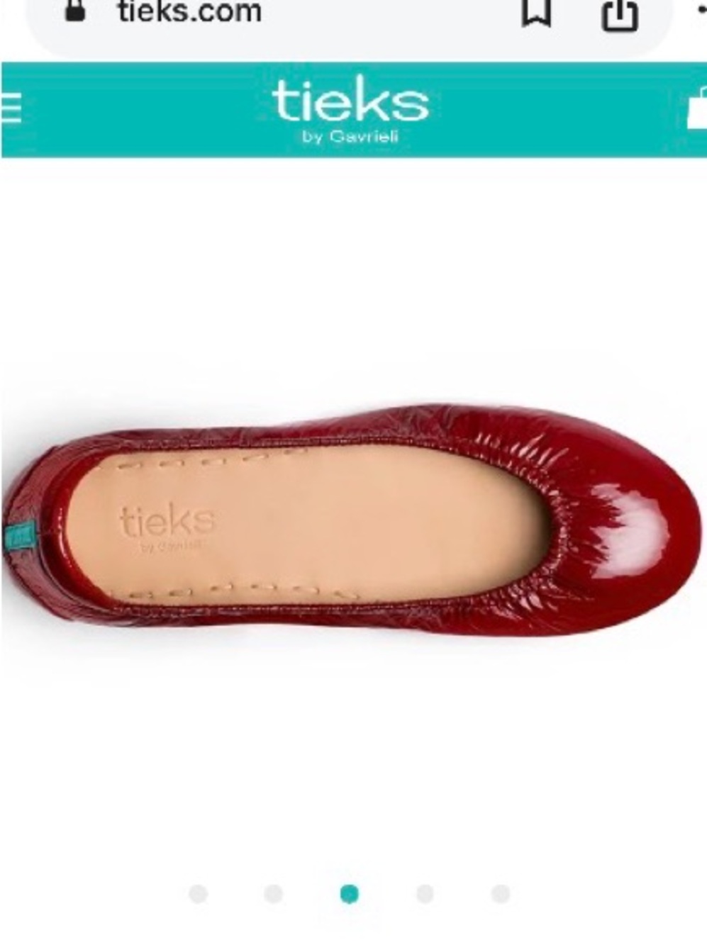 Tieks Ruby Red Italian Leather Foldable Ballerina Flats Sz 6 - Picture 3 of 12
